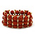 Chunky Coral Bead With Golden Bar Flex Bracelet - Up to 20cm Length - view 2