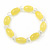 Lemon Yellow/ Transparent Glass Bead Stretch Bracelet - 17cm Length