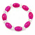 Magenta/ Transparent Glass Bead Stretch Bracelet - 17cm Length - view 8