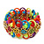 Multicoloured Acrylic Bead, Skull & Chain Flex Bracelet - Up to 19cm length