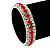 Bright Red/Clear Swarovski Crystal Flex Bracelet (Silver Tone Metal) - 18cm Length - view 2