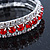 Bright Red/Clear Swarovski Crystal Flex Bracelet (Silver Tone Metal) - 18cm Length - view 5