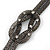 Chunky Gun Metal Mesh Chain 'Knot' Bracelet With Clear Crystals - 18cm (8cm Extension) - view 2