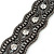 Wide Gun Metal Mesh Chain Structured Bracelet With Clear Crystals - 17cm (9cm Extension) - view 5