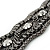 Wide Gun Metal Mesh Chain Structured Bracelet With Clear Crystals - 17cm (9cm Extension) - view 6