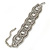 Wide Rhodium Plated Mesh Chain Structured Bracelet With Clear Crystals - 17cm (9cm Extension)