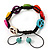 Unisex Multicoloured Plastic 'Peace' Friednship Bracelet On Black Silk String - Adjustable - view 4