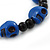 Dark Blue Acrylic Skull Bead Children/Girls/ Petites Teen Friendship Bracelet On Black String - (13cm to 16cm) Adjustable - view 2