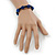 Dark Blue Acrylic Skull Bead Children/Girls/ Petites Teen Friendship Bracelet On Black String - (13cm to 16cm) Adjustable - view 3