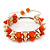 Orange/ Gold Acrylic Spike Friendship Bracelet On Beige Silk Cord - Adjustable - view 4