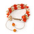 Orange/ Gold Acrylic Spike Friendship Bracelet On Beige Silk Cord - Adjustable - view 5