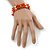 Orange/ Gold Acrylic Spike Friendship Bracelet On Beige Silk Cord - Adjustable - view 3