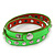 Neon Green Leather Style Crystal and Spike Studded Wrap Bracelet - Adjustable (One Size Fits All) - view 4