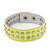 Crystal Studded Neon Yellow Faux Leather Strap Bracelet - Adjustable up to 20cm