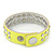 Crystal Studded Neon Yellow Faux Leather Strap Bracelet - Adjustable up to 20cm - view 8