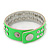 Crystal Studded Neon Green Faux Leather Strap Bracelet - Adjustable up to 20cm - view 8