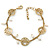 Matt Gold Butterfly, Freshwater Pearl Chain Bracelet - 17cm Length/ 3cm Extension