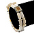 Two Strand Shell, Glass, Imitation Pearl Bead Flex Bracelet (Cream, Antique White) - 18cm Length - view 2