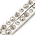 Crystal Studded White Faux Leather Strap Bracelet (Silver Tone) - Adjustable up to 22cm - view 6