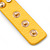 Crystal Studded Yellow Faux Leather Strap Bracelet (Gold Tone) - Adjustable up to 22cm - view 5