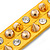 Crystal Studded Yellow Faux Leather Strap Bracelet (Gold Tone) - Adjustable up to 22cm - view 6