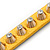 Crystal Studded Yellow Faux Leather Strap Bracelet (Gold Tone) - Adjustable up to 20cm - view 4