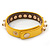 Crystal Studded Yellow Faux Leather Strap Bracelet (Gold Tone) - Adjustable up to 20cm - view 7