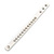 Crystal Studded White Faux Leather Strap Bracelet (Silver Tone) - Adjustable up to 20cm - view 4