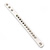 Crystal Studded White Faux Leather Strap Bracelet (Silver Tone) - Adjustable up to 20cm - view 8