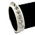 Crystal Studded White Faux Leather Strap Bracelet (Silver Tone) - Adjustable up to 20cm - view 3
