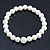 Bridal/ Prom/ Wedding 8mm White Glass Bead With Clear Swarovski Crystal Ball Flex Bracelet - 18cm Length
