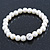 Bridal/ Prom/ Wedding 8mm White Glass Bead With Clear Swarovski Crystal Ball Flex Bracelet - 18cm Length - view 7