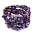 Wide Purple Shell Nugget Multistrand Flex Bracelet - Adjustable - view 5
