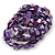 Wide Purple Shell Nugget Multistrand Flex Bracelet - Adjustable - view 4