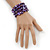 Wide Purple Shell Nugget Multistrand Flex Bracelet - Adjustable - view 3