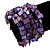 Wide Purple Shell Nugget Multistrand Flex Bracelet - Adjustable - view 2
