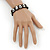 'Yin Yang' Stretch Brown Wooden Bracelet - Adjustable - view 3
