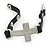 Clear Crystal Cross With Black Leather Style Bracelet In Gold Tone - 18cm L - view 6