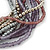 Multistrand Glass and Plastic Bead Flex Bracelet with a Ball (Silver/ Lavender/ Grey) - 19cm L - view 3