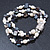 3 Strand Freshwater Pearl, Slate Black Shell Nugget Flex Bracelet - 20cm L - view 6