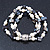 3 Strand Freshwater Pearl, Slate Black Shell Nugget Flex Bracelet - 20cm L - view 7