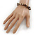Brown Shell Nugget Stretch Bracelet - 17cm L - view 4