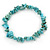 Turquoise Nugget Stone Beads Flex Bracelet - 18cm L
