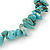 Turquoise Nugget Stone Beads Flex Bracelet - 18cm L - view 3