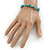 Turquoise Nugget Stone Beads Flex Bracelet - 18cm L - view 2
