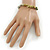 Grey/ Light Olive Semiprecious Nugget Stone Beads Flex Bracelet - 18cm L - view 4