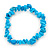 Light Blue Semiprecious Nugget Stone Beads Flex Bracelet - 18cm L