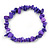 Violet Purple Semiprecious Nugget Stone Beads Flex Bracelet - 18cm L - view 5