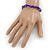 Violet Purple Semiprecious Nugget Stone Beads Flex Bracelet - 18cm L - view 2