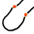 Black Glass Bead With Coral Acrylic Roses Flex Bracelet/ Necklace - 46cm L - view 6